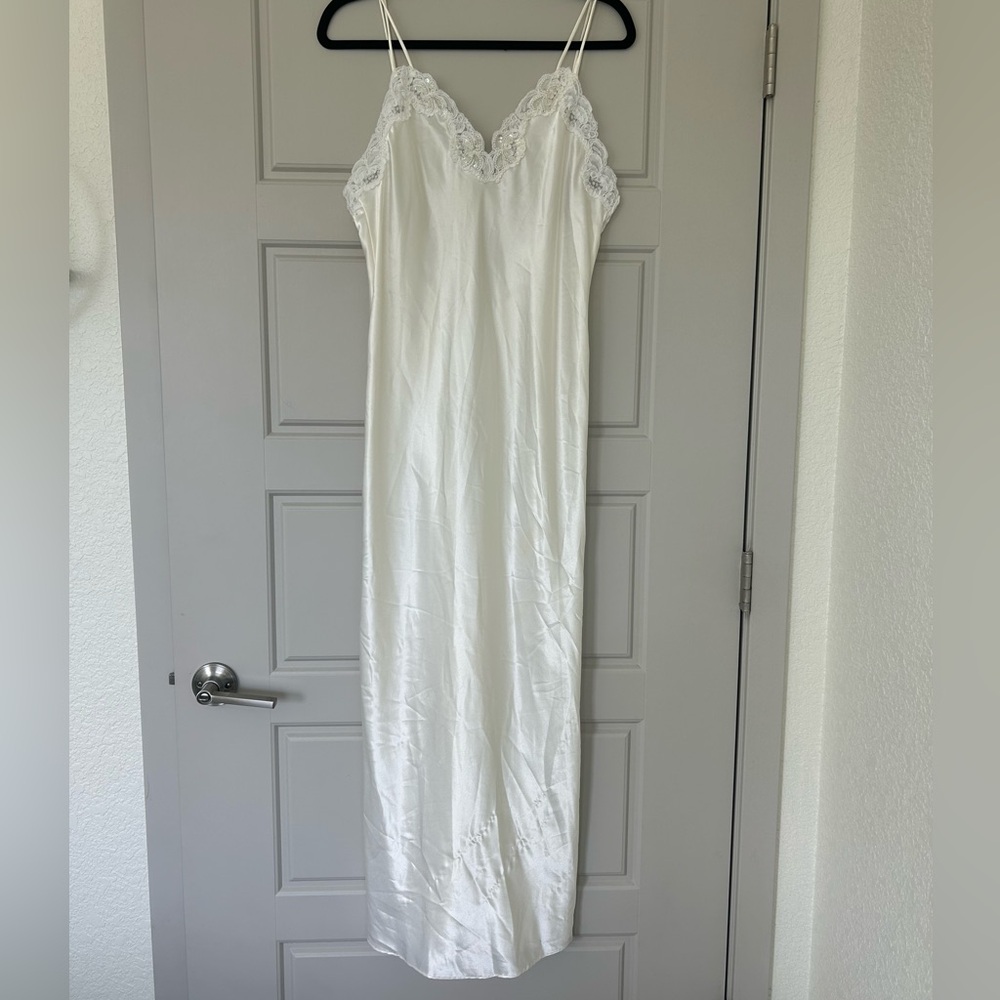 Elegant White Lace Trim Slip